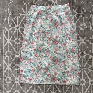 Handmade Midi Floral Print Women's Skirt back zip perfect construction